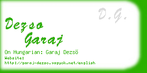 dezso garaj business card